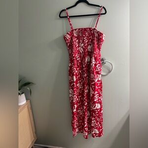 Old navy smocked tropical floral midi dress vacation